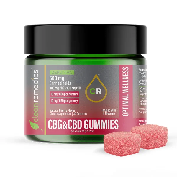 CBG & CBD Optimal Wellness Gummies 600 mg