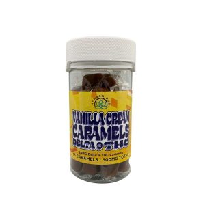 Delta-9 THC Vanilla Cream Caramels – 300mg
